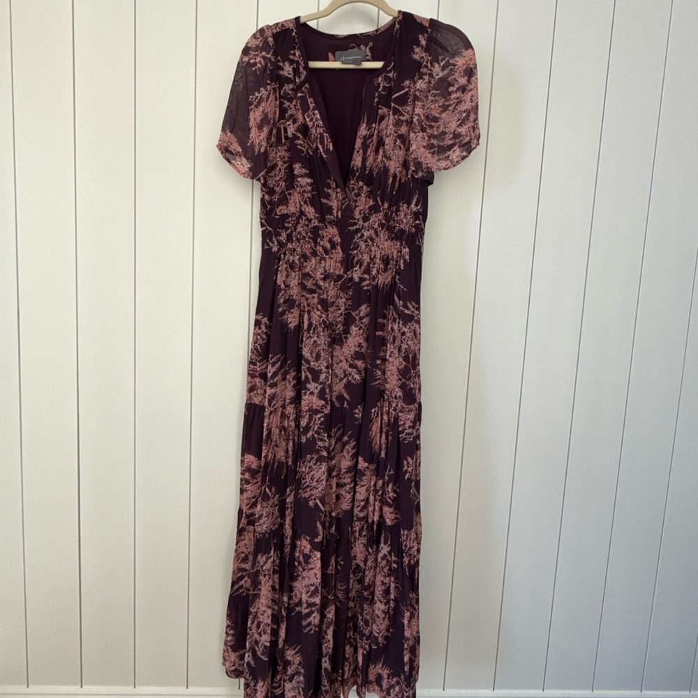 NWOT! Anthropologie Somerset Maxi Dress: Chiffon Edition Crimson Purple Small - Picture 7 of 8
